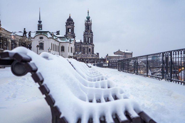 Brühlsche Terrasse in Dresden im Winter © Christian Borrmann, DRESDENMOMENTS